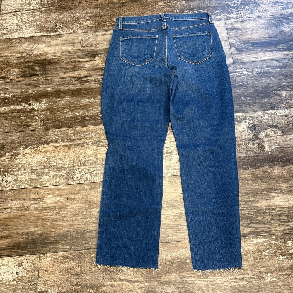 L'Agence Jeans Womens 27 Blue Sada Cropped‎ Slim Distressed Raw Hem Denim NEW - Picture 8 of 13